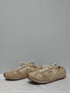 Zara Beige Suede Fabric Retro Runner Sneakers Size 38 US 7.5 Low Top Comfort